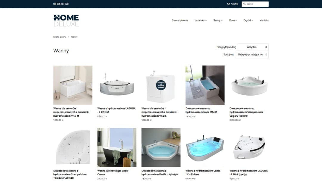 Projekt sklepu internetowego home-deluxe.pl