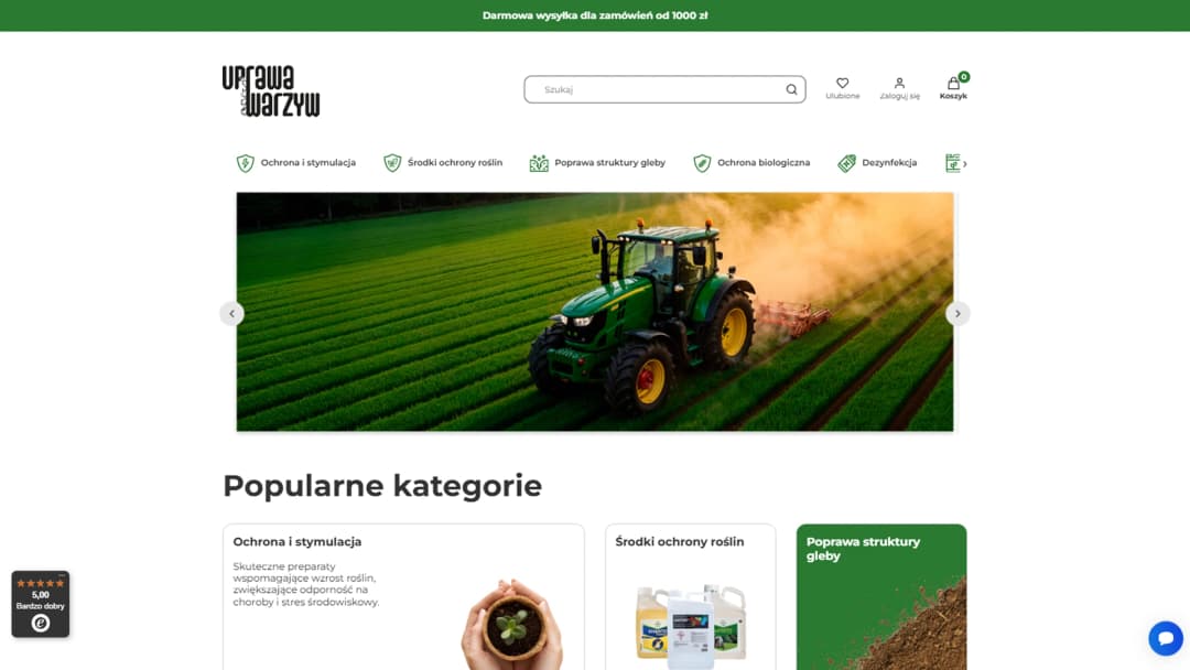 Projekt sklepu internetowego uprawawarzyw.pl